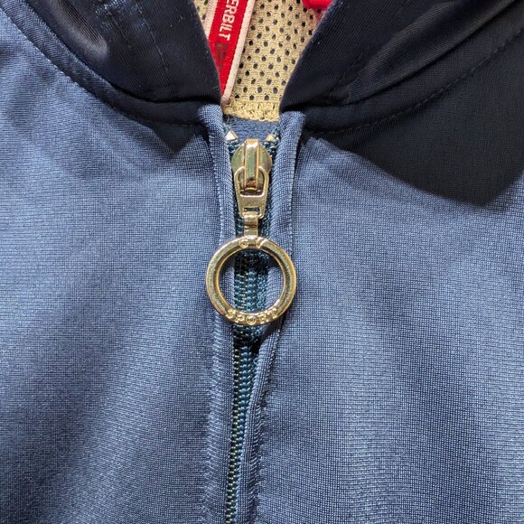 Gloria Vanderbilt Zip Up Sports Jacket in Vintage Blue and Cream Size Large - Picture 7 of 13